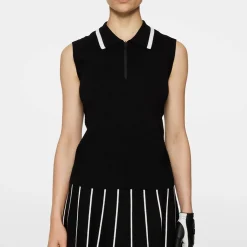 J.Lindeberg Pikétröjor Dam-Ramona Knitted Polo Shirt Svart Black