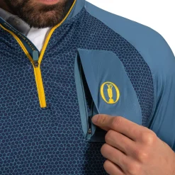 FootJoy Tröjor Herr-Rock Print Midlayer Blue-Tonal