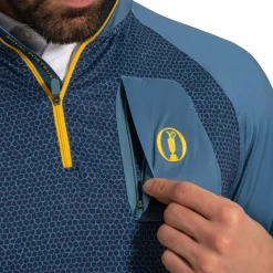 FootJoy Tröjor Herr-Rock Print Midlayer Blue-Tonal