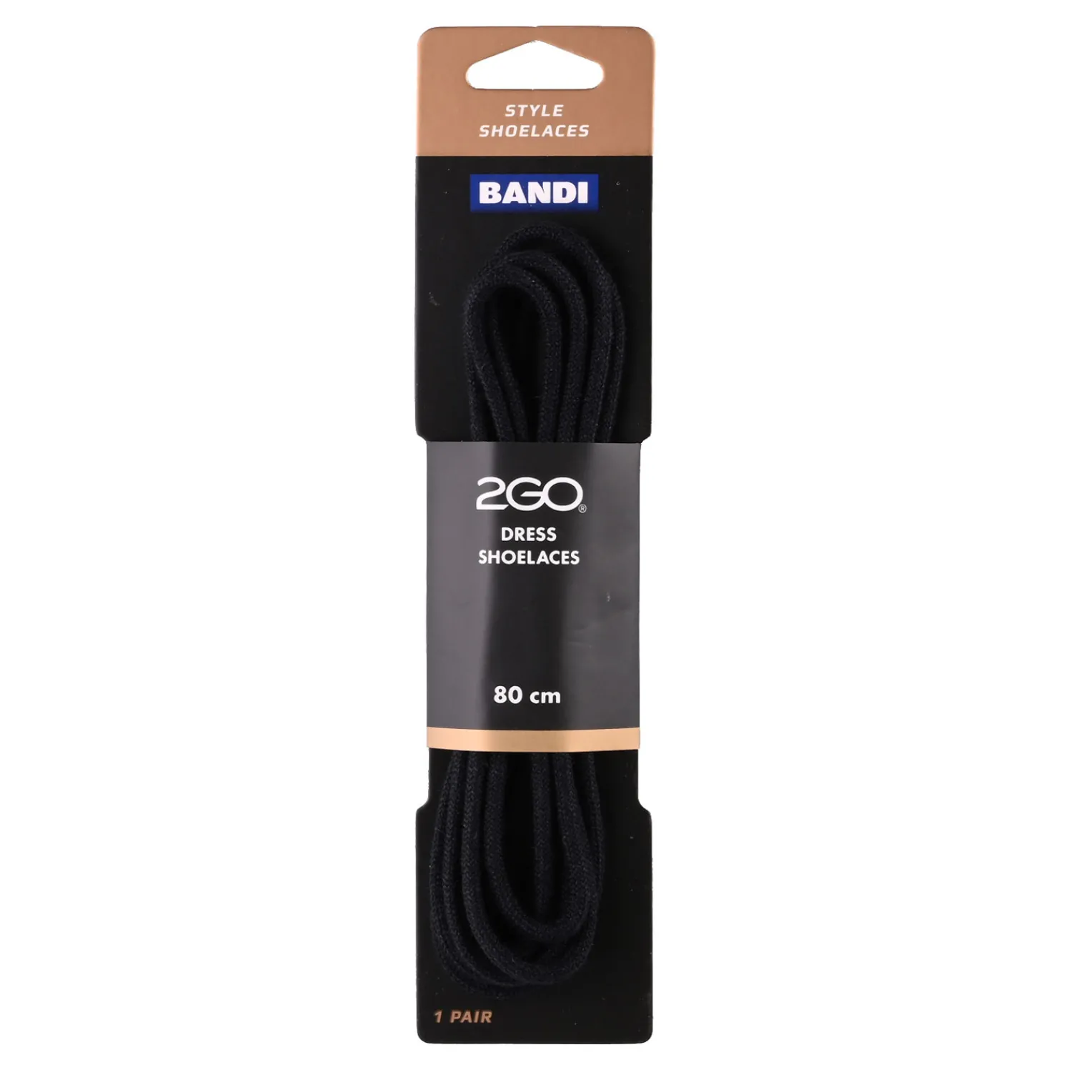 2GO Skotillbehör-Shoelaces 153 Black 80cm