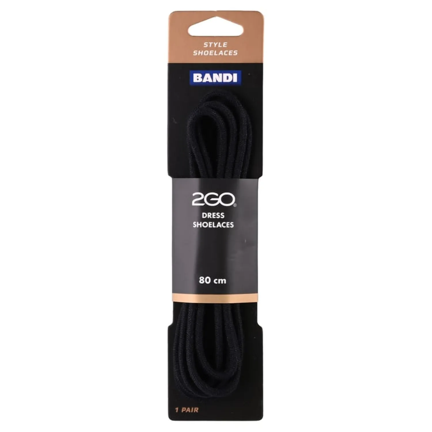2GO Skotillbehör-Shoelaces 153 Black 80cm