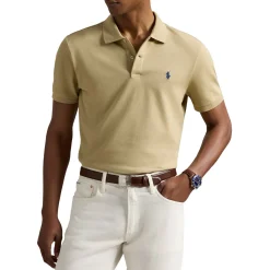 Ralph Lauren Pikétröjor Herr-Short Sleeve Polo Performance Stretch Mesh Classic Khaki