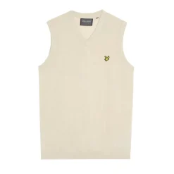 Lyle & Scott Tröjor Herr-Slipover Merino Blend V-Neck Beige Beige (Sesame Z745)