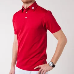 FootJoy Pikétröjor Herr-Solid Stretch Tour Röd
