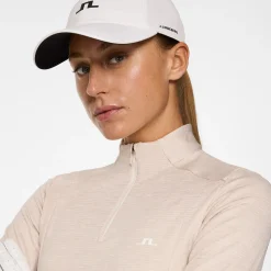 J.Lindeberg Tröjor Dam-Steffi Quarter Zip Mid Layer Beige-Melange