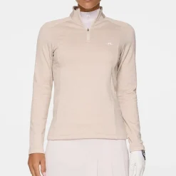 J.Lindeberg Tröjor Dam-Steffi Quarter Zip Mid Layer Beige-Melange
