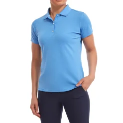 FootJoy Pikétröjor Dam-Stretch Pique Solid Light-Blue