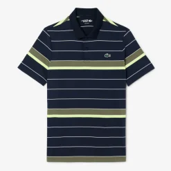 Lacoste Pikétröjor Herr-Stripes Navy Blue/Olive(A8I)