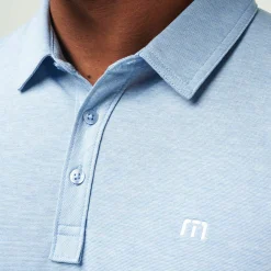 Travis Mathew Pikétröjor Herr-The Zinna Heather-Light-Blue