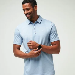 Travis Mathew Pikétröjor Herr-The Zinna Heather-Light-Blue