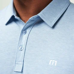 Travis Mathew Pikétröjor Herr-The Zinna Heather-Light-Blue