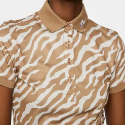 J.Lindeberg Pikétröjor Dam-Tour Tech Print Polo Tour-Tiger-Tigers-Eye-M
