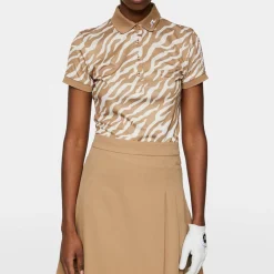 J.Lindeberg Pikétröjor Dam-Tour Tech Print Polo Tour-Tiger-Tigers-Eye-M