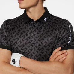 J.Lindeberg Pikétröjor Herr-Tour Tech Print Polo Tour-Geo-Tonal-Black-M