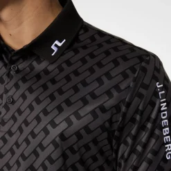 J.Lindeberg Pikétröjor Herr-Tour Tech Print Polo Tour-Geo-Tonal-Black-M