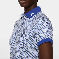 J.Lindeberg Pikétröjor Dam-Tour Tech Print Polo Tour-Geo-Moonbeam-S