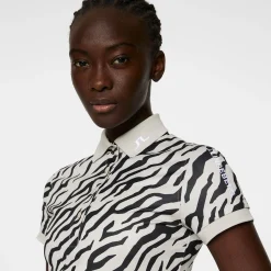 J.Lindeberg Pikétröjor Dam-Tour Tech Print Polo Tour-Tiger-Moonbeam-M