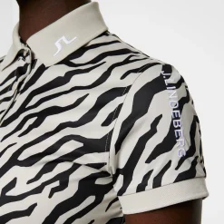 J.Lindeberg Pikétröjor Dam-Tour Tech Print Polo Tour-Tiger-Moonbeam-M