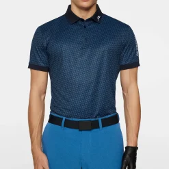 J.Lindeberg Pikétröjor Herr-Tour Tech Print Polo Shadow-Bridge-Navy-S