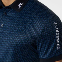 J.Lindeberg Pikétröjor Herr-Tour Tech Print Polo Shadow-Bridge-Navy-S