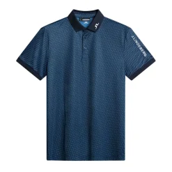 J.Lindeberg Pikétröjor Herr-Tour Tech Print Polo Shadow-Bridge-Navy-S