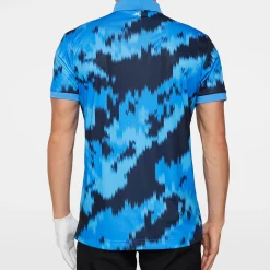 J.Lindeberg Pikétröjor Herr-Tour Tech Print Polo Warp-Sonic-Blue-L