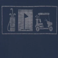 PGA Tour Pikétröjor Herr-T-Shirt Graphic Crew: Blå Navy (413)