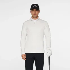 J.Lindeberg Tröjor Herr-Vinnie Quarter Zip Mid Layer Barely-Blue