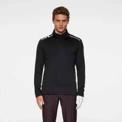 J.Lindeberg Tröjor Herr-Vinnie Quarter Zip Mid Layer Svart Black