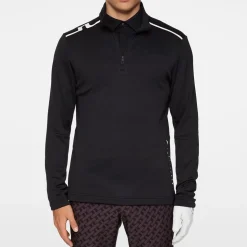 J.Lindeberg Tröjor Herr-Vinnie Quarter Zip Mid Layer Svart Black