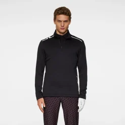 J.Lindeberg Tröjor Herr-Vinnie Quarter Zip Mid Layer Svart Black