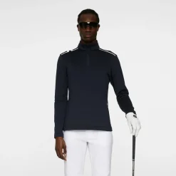 J.Lindeberg Tröjor Herr-Vinnie Quarter Zip Mid Layer Blå JL Navy