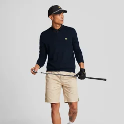 Lyle & Scott Tröjor Herr-V-Neck Merino Blend Blå Dark Navy (Z271)