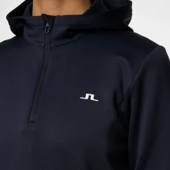 J.Lindeberg Tröjor Dam-W Aerial Quarter Hood Blå JL Navy
