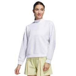 Adidas Tröjor Dam-W Beyond Spacer Mock Layer Sweatshirt Vit White