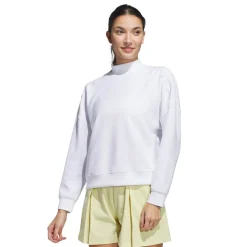 Adidas Tröjor Dam-W Beyond Spacer Mock Layer Sweatshirt Vit White