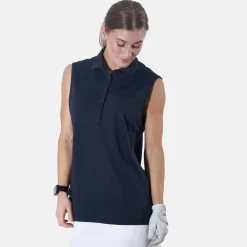 Abacus Pikétröjor Dam-W Cray Sleeveless Blå 300-Navy