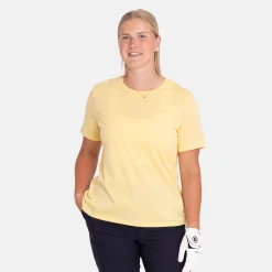Peak Performance Pikétröjor Dam-W Explore Logo Tee Mellow-Yellow