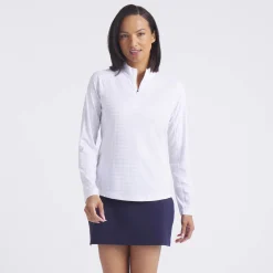 Puma Tröjor Dam-W Houndstooth 1/4 Zip White-Glow