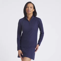 Puma Tröjor Dam-W Houndstooth 1/4 Zip Deep-Navy