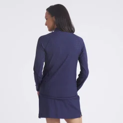 Puma Tröjor Dam-W Houndstooth 1/4 Zip Deep-Navy