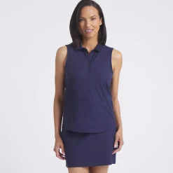 Puma Pikétröjor Dam-W Houndstooth Sl Deep-Navy