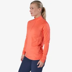 Bogeys & Birdies Tröjor Dam-W Mid Layer LS Zip Röd Coral
