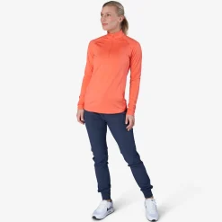 Bogeys & Birdies Tröjor Dam-W Mid Layer LS Zip Röd Coral