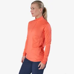 Bogeys & Birdies Tröjor Dam-W Mid Layer LS Zip Röd Coral