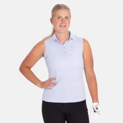 Abacus Pikétröjor Dam-W Prestwick Recycled Sleeveless Blå 310-Lt.Blue