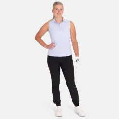 Abacus Pikétröjor Dam-W Prestwick Recycled Sleeveless Blå 310-Lt.Blue