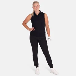 Abacus Pikétröjor Dam-W Prestwick Recycled Sleeveless Svart 600-Black
