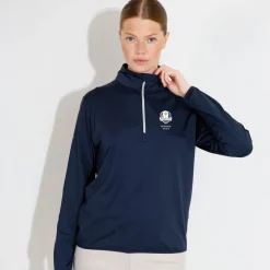 Abacus Tröjor Dam-W Rc25 Cradoc Halfzip Fleece Blå 300-Navy