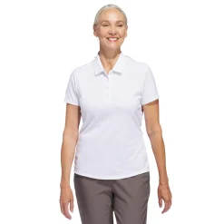 Adidas Pikétröjor Dam-W Solid Performance Short Sleeve Polo Shirt Vit White